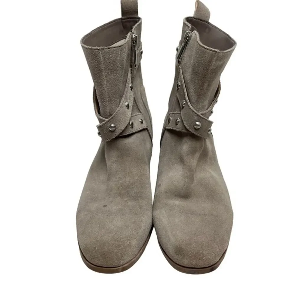 SOLE SOCIETY Taupe BELVANNE Genuine Leather Suede Ankle Boots Booties Shoes sz 8